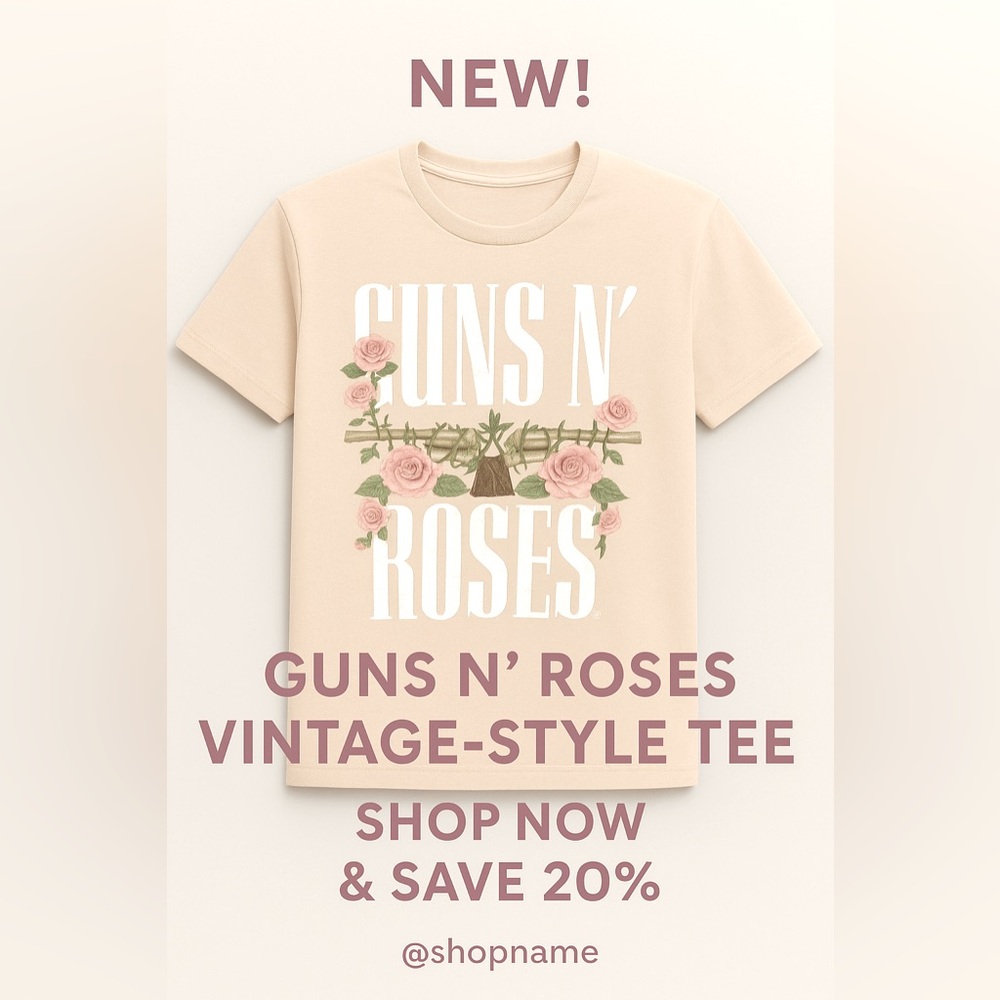 GUNS N’ ROSES VINTAGE-STYLE GRAPHIC TEE Women’s (MEDIUM)